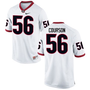 Men's John Courson White University of Georgia #56 Official Jerseys