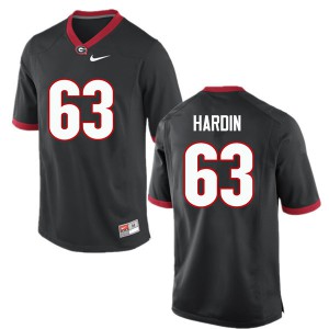 Men Sage Hardin Black University of Georgia #63 Player Jerseys