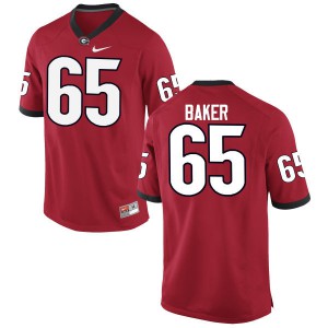Mens Kendall Baker Red Georgia #65 Player Jerseys