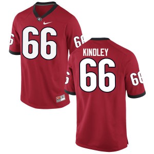 Men Solomon Kindley Red Georgia Bulldogs #66 Embroidery Jerseys