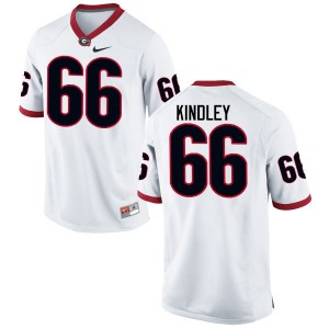 Men's Solomon Kindley White University of Georgia #66 Stitched Jersey