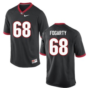 Mens Sean Fogarty Black Georgia Bulldogs #68 Embroidery Jersey