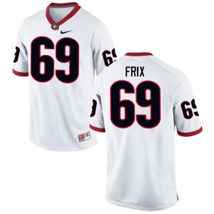 Men's Trent Frix White University of Georgia #69 Stitch Jerseys