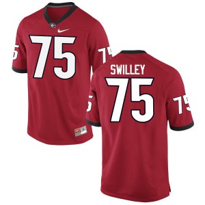 Men's Thomas Swilley Red UGA Bulldogs #75 College Jerseys