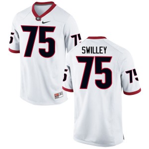 Men's Thomas Swilley White UGA #75 NCAA Jersey