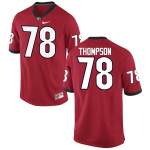 Mens Trenton Thompson Red Georgia #78 Official Jerseys