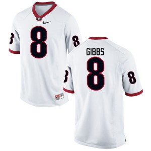 Mens Deangelo Gibbs White Georgia #8 Player Jerseys