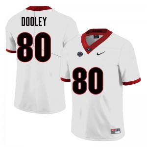 Men's J.T. Dooley White University of Georgia #80 Official Jersey