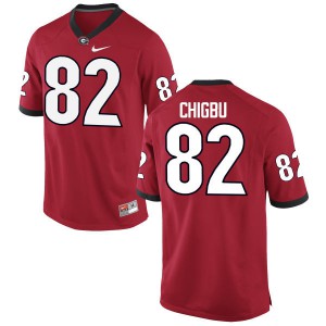 Men Michael Chigbu Red Georgia Bulldogs #82 College Jersey
