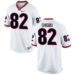 Men Michael Chigbu White Georgia Bulldogs #82 Football Jerseys