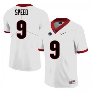 Mens Ameer Speed White Georgia #9 Player Jersey