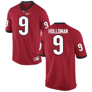 Men Jeremiah Holloman Red Georgia Bulldogs #9 Embroidery Jerseys