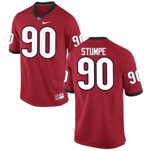 Men's Tanner Stumpe Red UGA Bulldogs #90 Official Jersey
