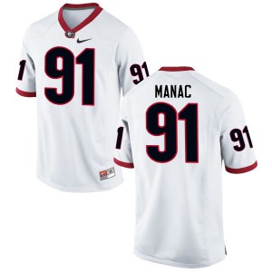 Mens Chauncey Manac White Georgia Bulldogs #91 Football Jersey