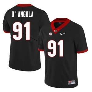 Mens Michael D'Angola Black UGA #91 Football Jerseys