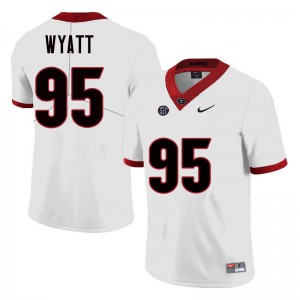 Mens Devonte Wyatt White University of Georgia #95 Official Jerseys