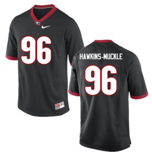 Men DaQuan Hawkins-Muckle Black UGA #96 Stitched Jersey
