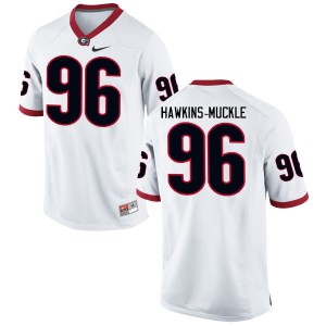 Men DaQuan Hawkins-Muckle White University of Georgia #96 Player Jersey