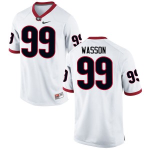 Mens Mitchell Wasson White University of Georgia #99 Player Jerseys