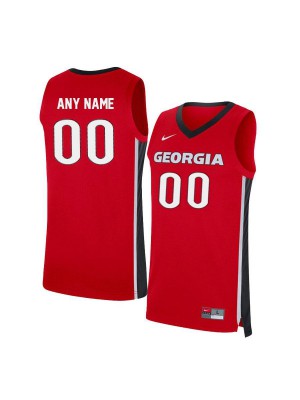 Men Custom Red Georgia #00 NCAA Jerseys