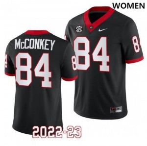 Womens Ladd McConkey Black Georgia Bulldogs #84 Official Jersey