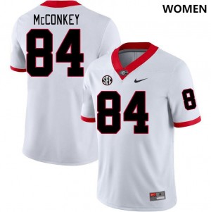 Women's Ladd McConkey White Georgia Bulldogs #84 Embroidery Jersey