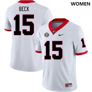 Women Carson Beck White University of Georgia #15 Official Jersey