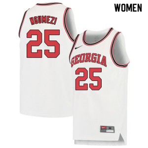 Women's Amanze Ngumezi White UGA Bulldogs #25 Basketball Jersey