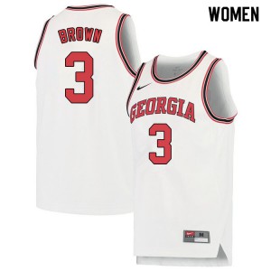 Women's Christian Brown White University of Georgia #3 Basketball Jerseys