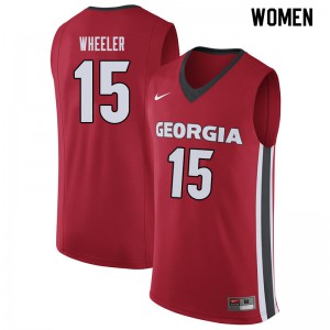 Womens Sahvir Wheeler Red UGA #15 NCAA Jerseys