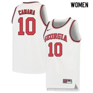 Women Toumani Camara White University of Georgia #10 Stitched Jersey