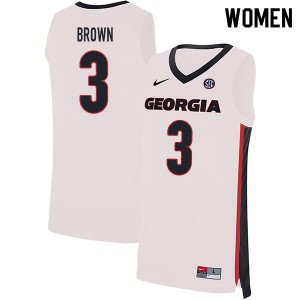 Women's Christian Brown White University of Georgia #3 Alumni Jersey