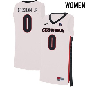Women's Donnell Gresham Jr. White Georgia Bulldogs #0 University Jersey