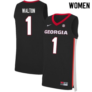Womens Jaykwon Walton Black Georgia Bulldogs #1 College Jersey