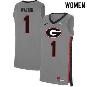 Women's Jaykwon Walton Gray UGA #1 Basketball Jerseys