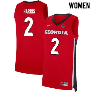 Womens Jordan Harris Red University of Georgia #2 Stitch Jersey