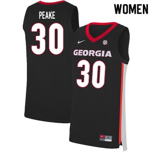 Womens Mike Peake Black UGA Bulldogs #30 University Jersey