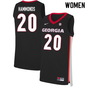 Womens Rayshaun Hammonds Black UGA #20 Stitched Jerseys