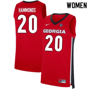Women Rayshaun Hammonds Red University of Georgia #20 High School Jersey