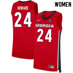 Women's Rodney Howard Red Georgia #24 Stitched Jersey