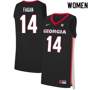 Women's Tye Fagan Black UGA Bulldogs #14 Alumni Jersey