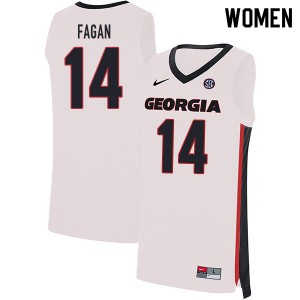 Women Tye Fagan White Georgia #14 High School Jerseys