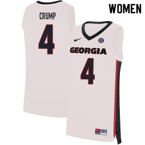 Womens Tyree Crump White University of Georgia #4 Basketball Jersey