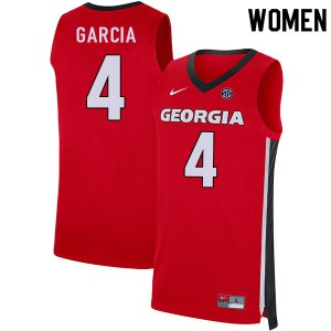 Women's Andrew Garcia Red UGA Bulldogs #4 NCAA Jerseys