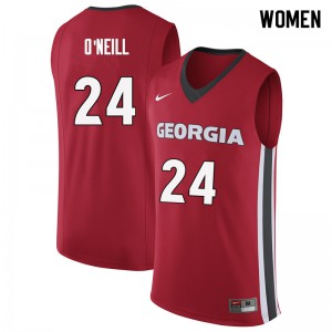Womens Connor O'Neill Red UGA Bulldogs #24 NCAA Jersey