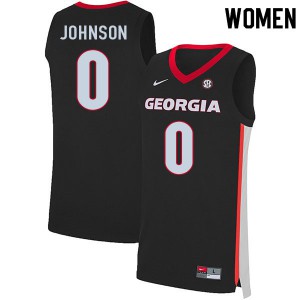 Women's K.D. Johnson Black University of Georgia #0 College Jerseys