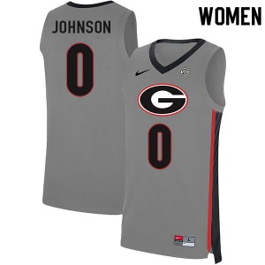 Womens K.D. Johnson Gray University of Georgia #0 Stitched Jersey