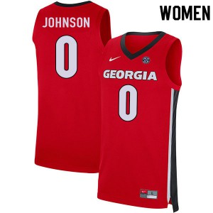 Womens K.D. Johnson Red Georgia #0 Stitched Jerseys