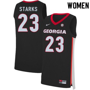 Women's Mikal Starks Black UGA Bulldogs #23 Embroidery Jerseys