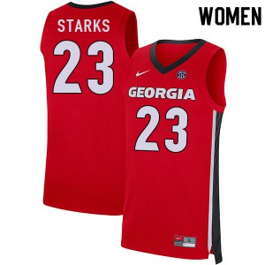 Women Mikal Starks Red UGA Bulldogs #23 Embroidery Jerseys